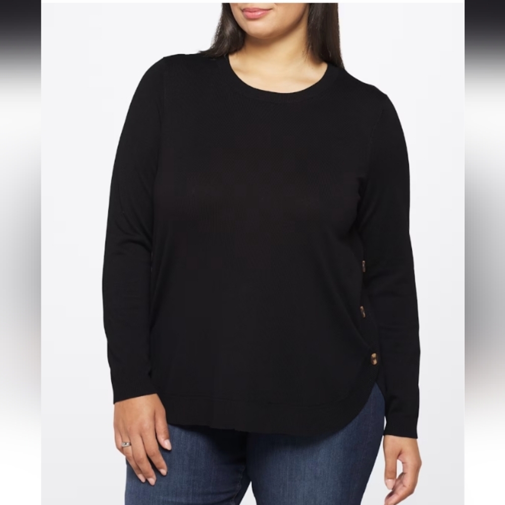 Lety & Me Sweater with Button Accents